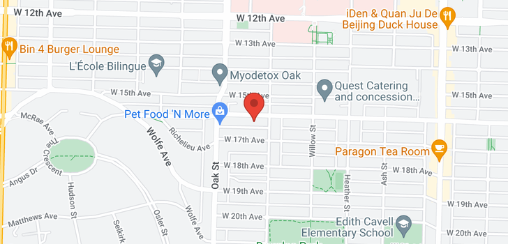 map of 102 930 W 16TH AVENUE